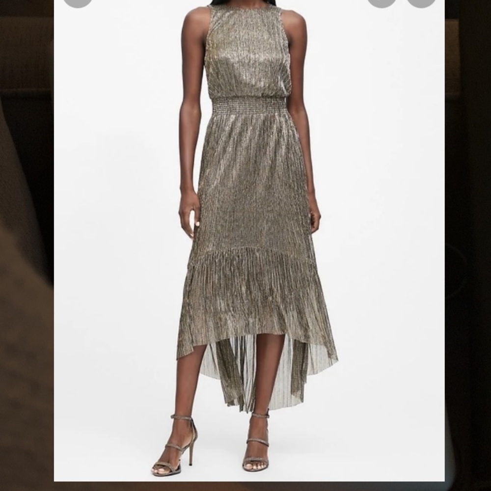 Metallic High-Low Dress